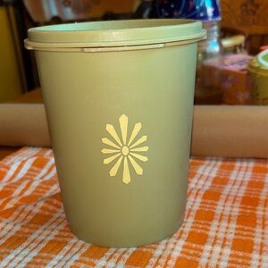 Tupperware Olive Green Servalier with Sunburst Design